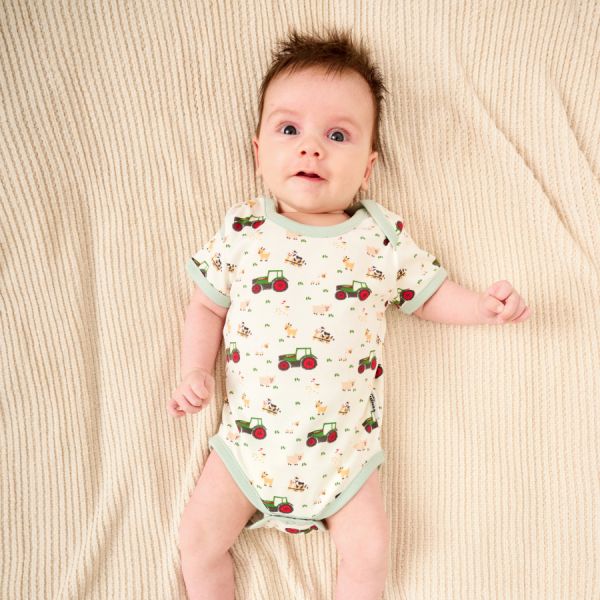 Fendt Baby Cotton Short Sleeved Printed Bodysuit 2